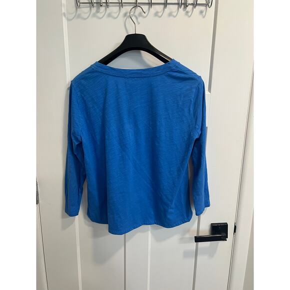 Fresh Produce 3/4 Sleeve Blue Starfish Cotton Blouse Beach Boho Womens Sz Medium - Picture 6 of 8